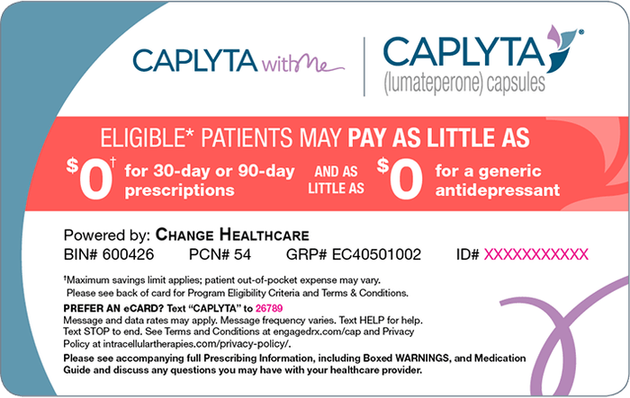 CAPLYTA® (lumateperone) savings card