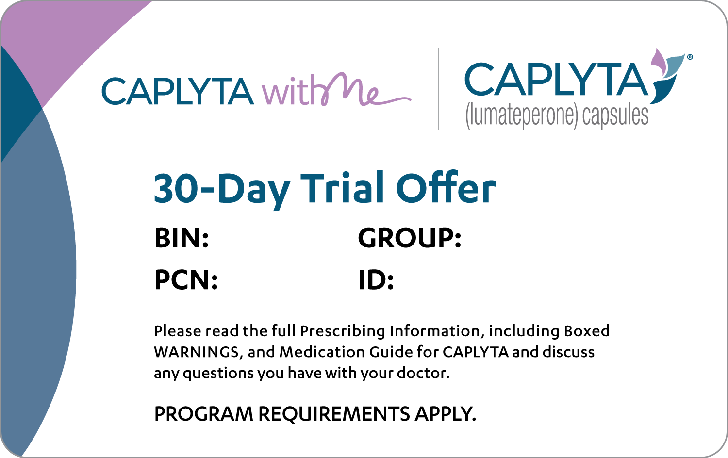 CAPLYTA® (lumateperone) free voucher